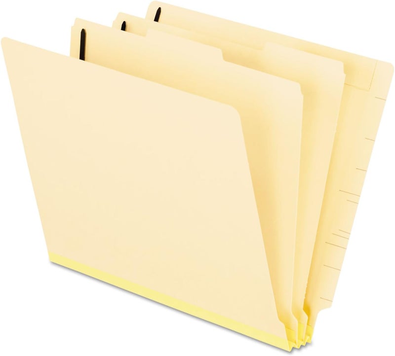 Pendaflex Manila End Tab Classification Folders, 2 Dividers, Letter Size, Manila, 10/BX (13175), Beige - Image 1